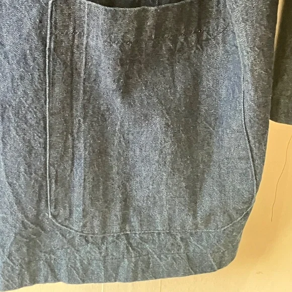 Medium Dark Blue Denim Oversized Blazer - Picture 9 of 12